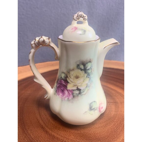 Vintage Porcelain Mini Teapot with Floral Design Made in China 4.5 Inches Tall - Picture 6 of 11